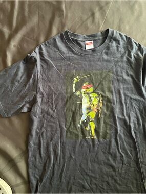Supreme Black Tee with Neon Green TMNT Graphic